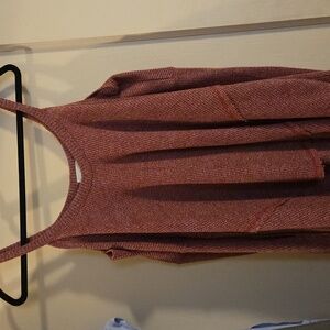 Anthropologie Deletta Red Heathered Knit Cold Open Shoulder Oversized Sweater